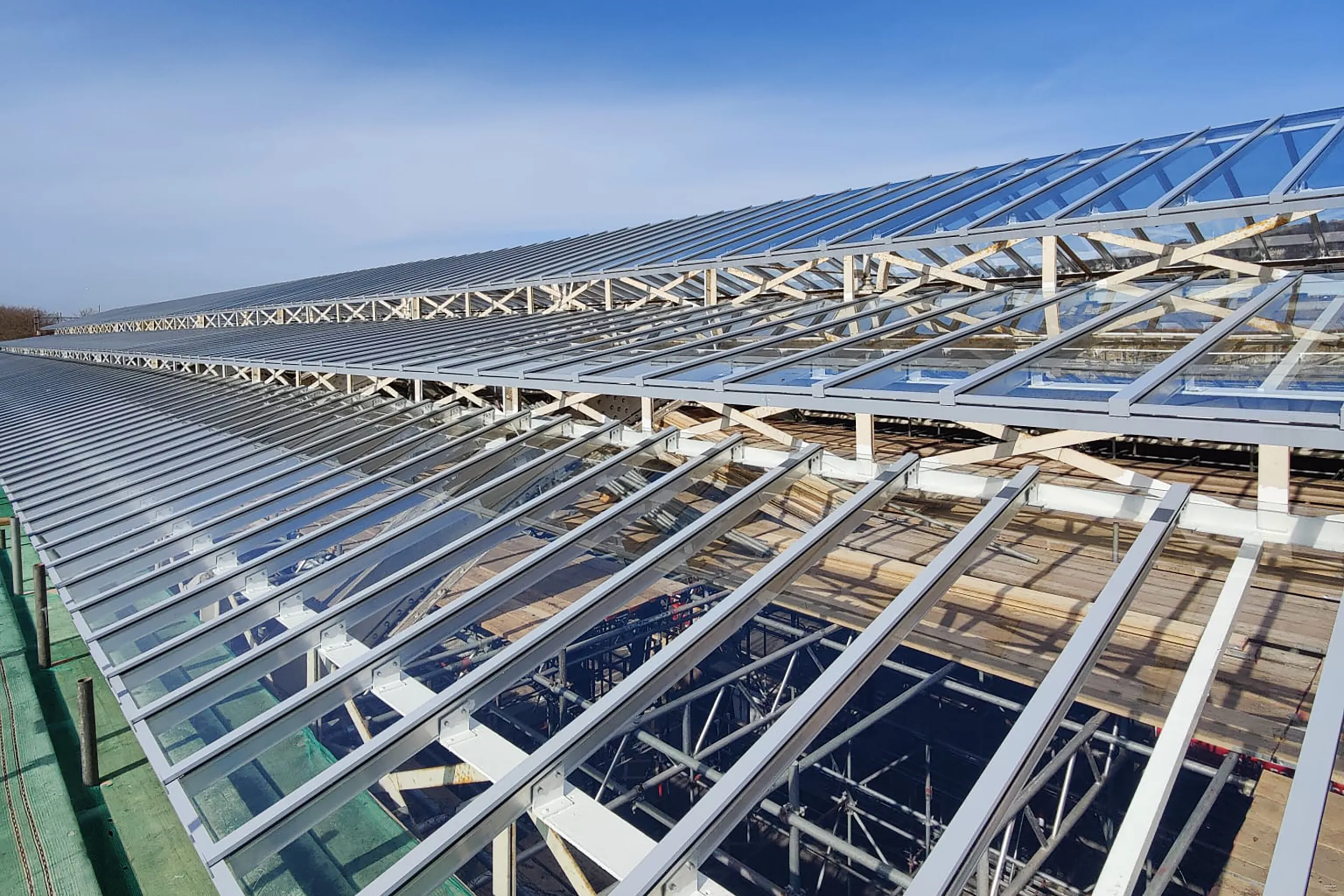 Green Park Station roof glazing, Bath - glazing bar spans