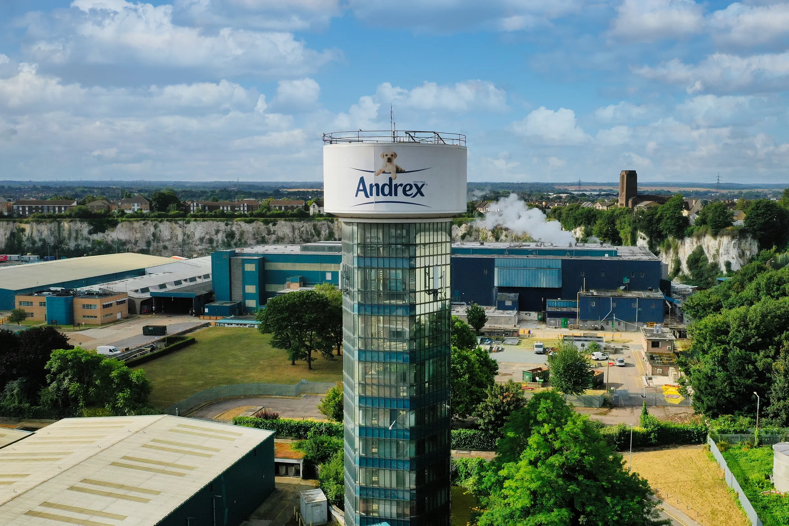 façade glazing project - Kimberley Clark Water Tower, Northfleet