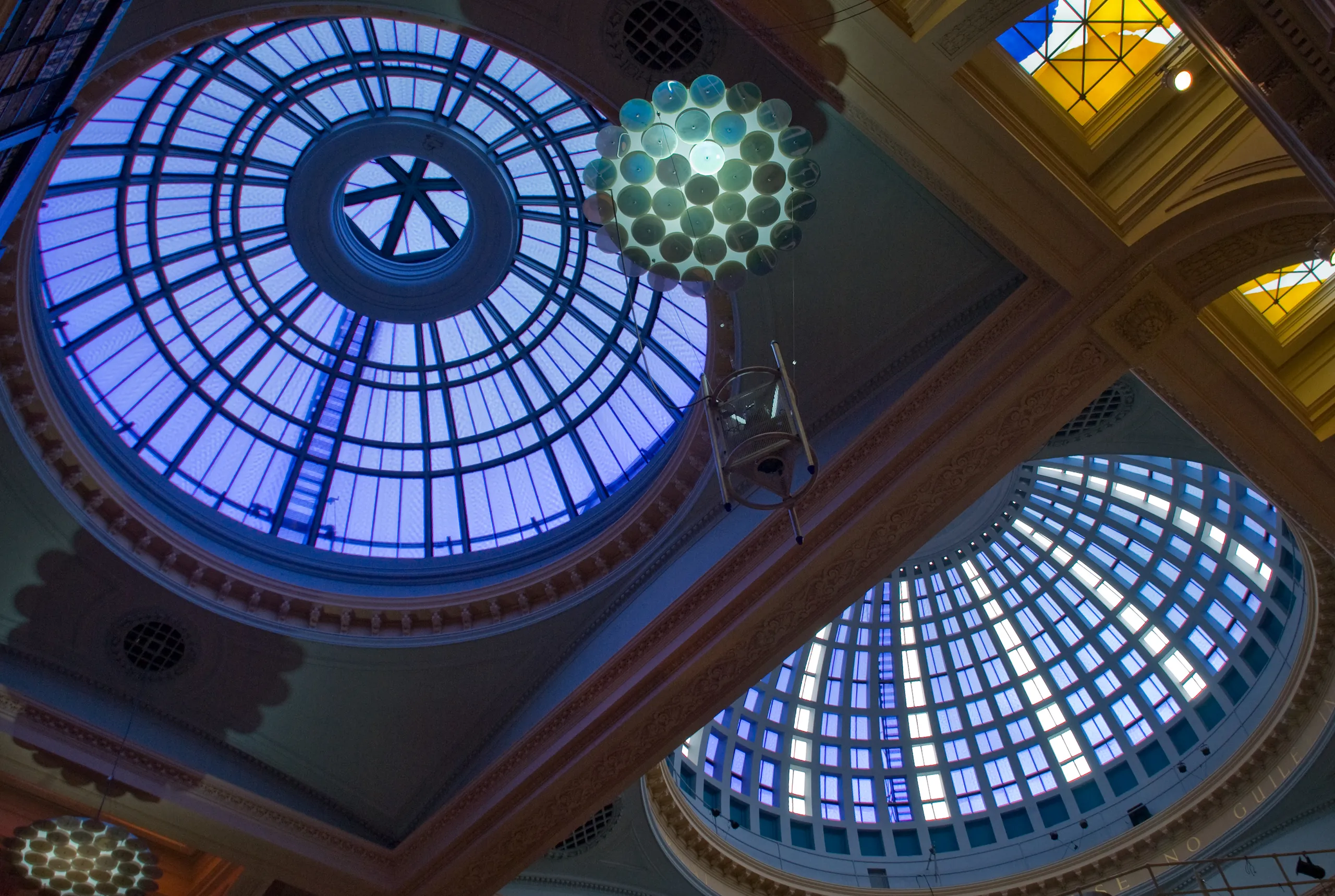 Royal Exchange roof window panes - coloured