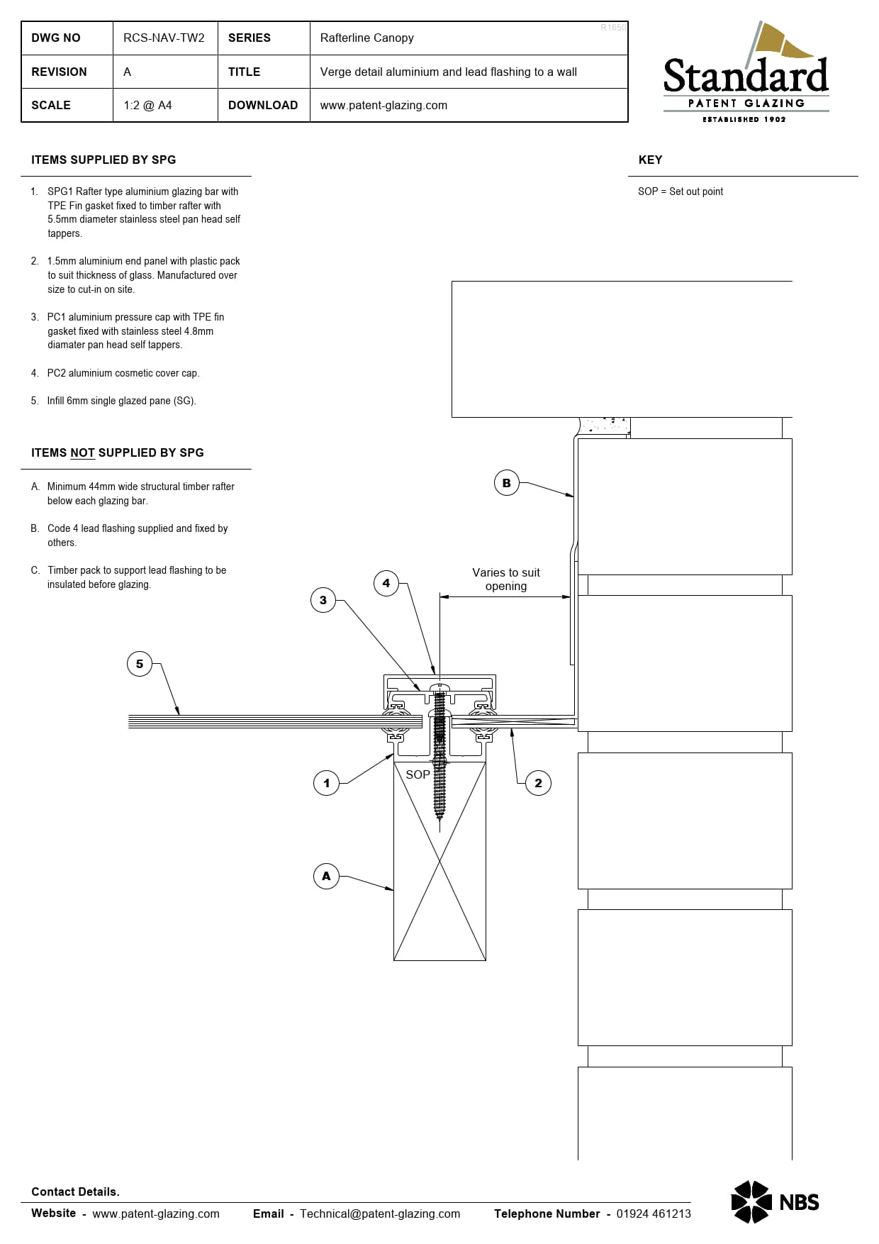 RCS-NAV-TW2 Rafterline Canopy Specs