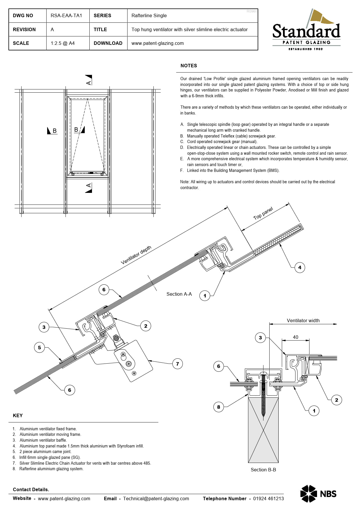 RSA-EAA-TA1 Rafterline Single Specs