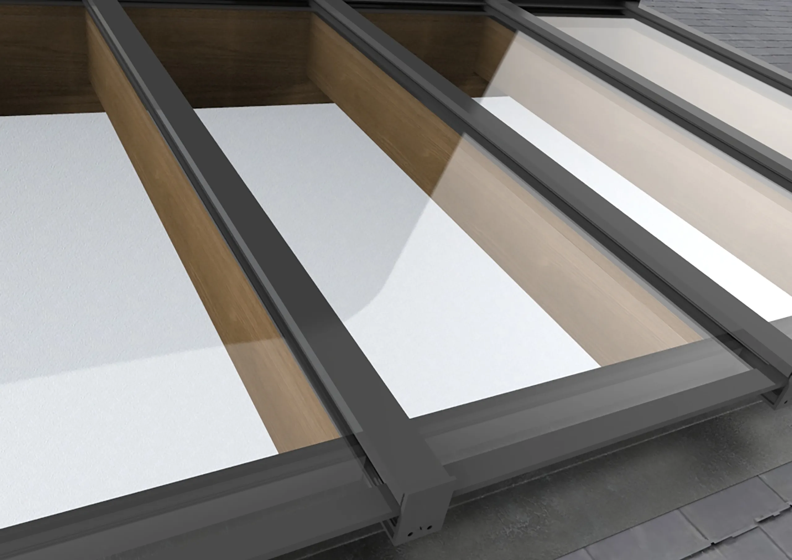 Skylight render - glazing bar spacings