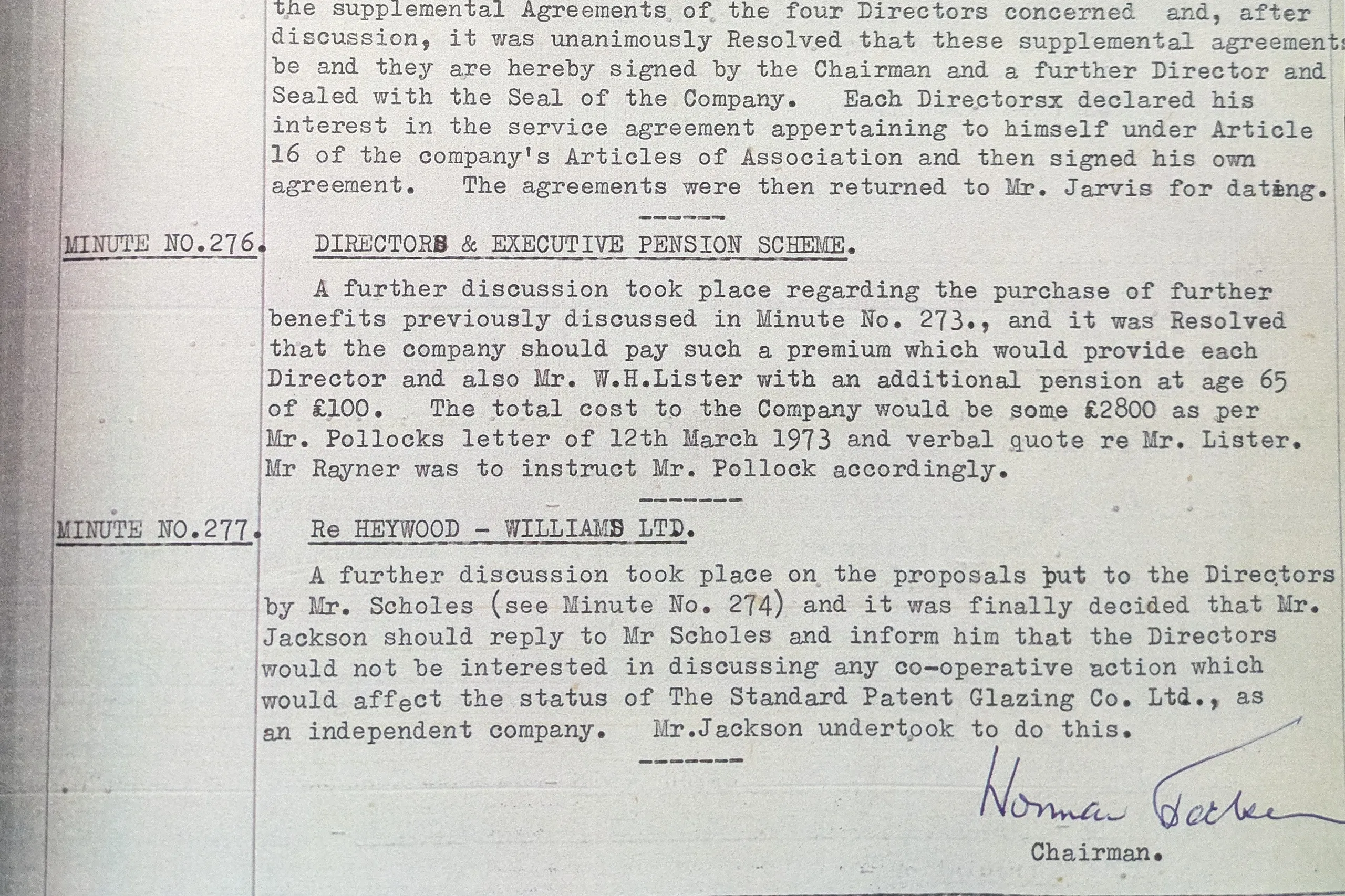 1970s - minutes of meeting