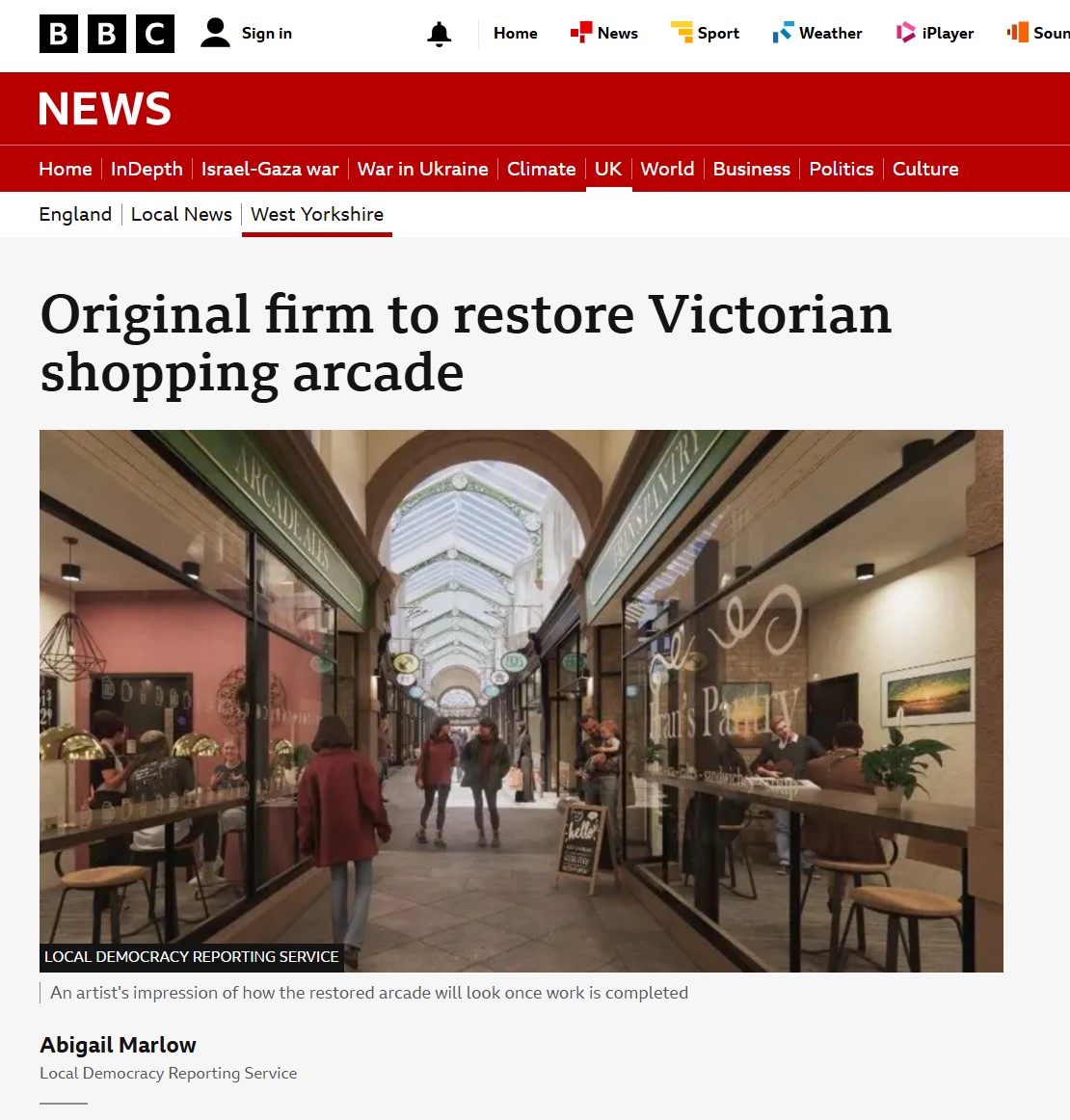 news on Dewsbury Arcade restoration project